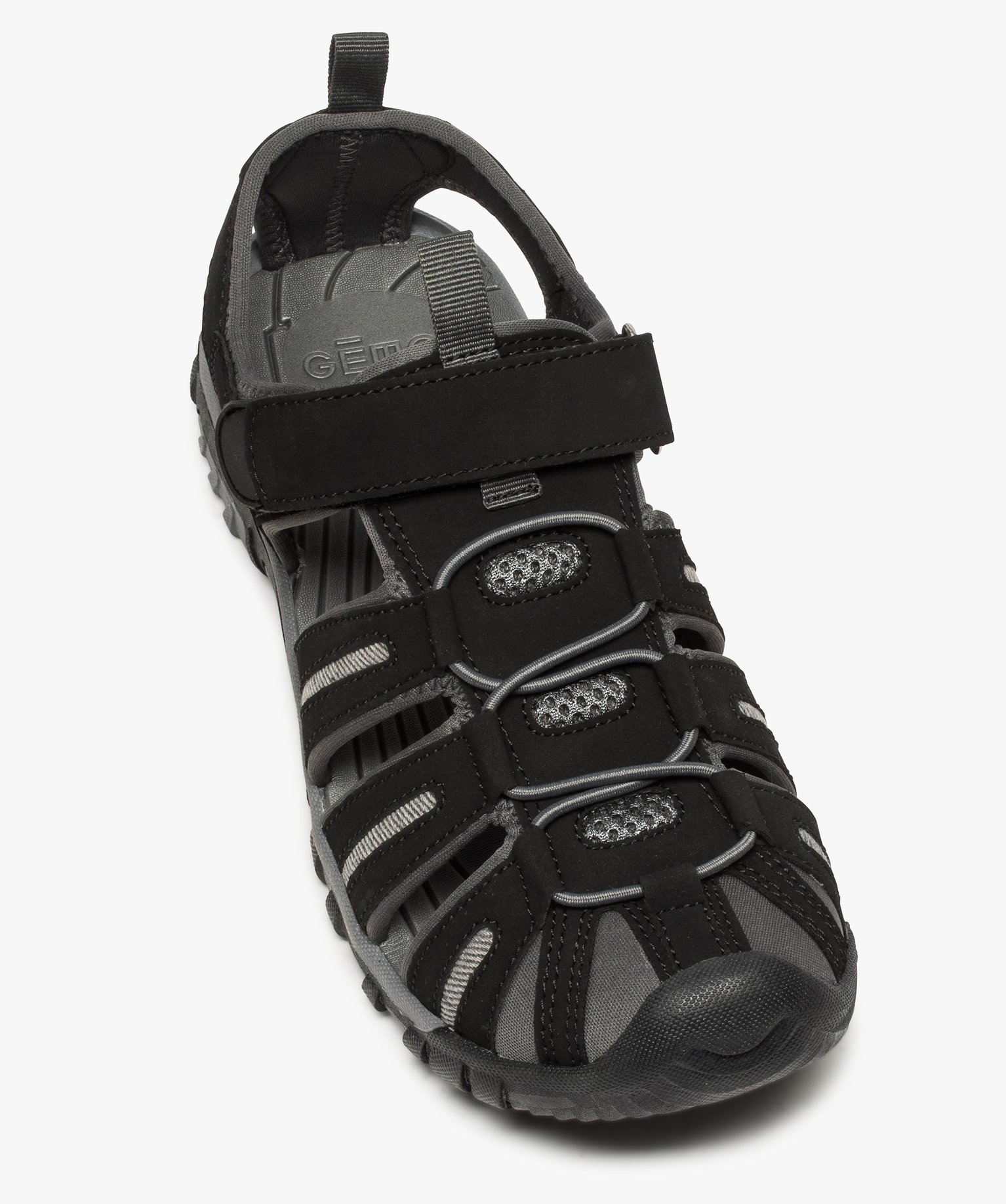 Sandales homme style randonnée à scratch et bout fermé noir | GEMO