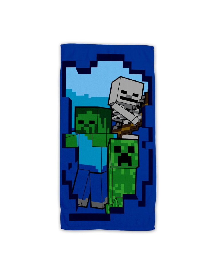 Minecraft Minecraft Baumwolle Strandtuch Frottee Badetuch mit Premium Druck in Mehrfarbig günstig kaufen 70 x 140 cm