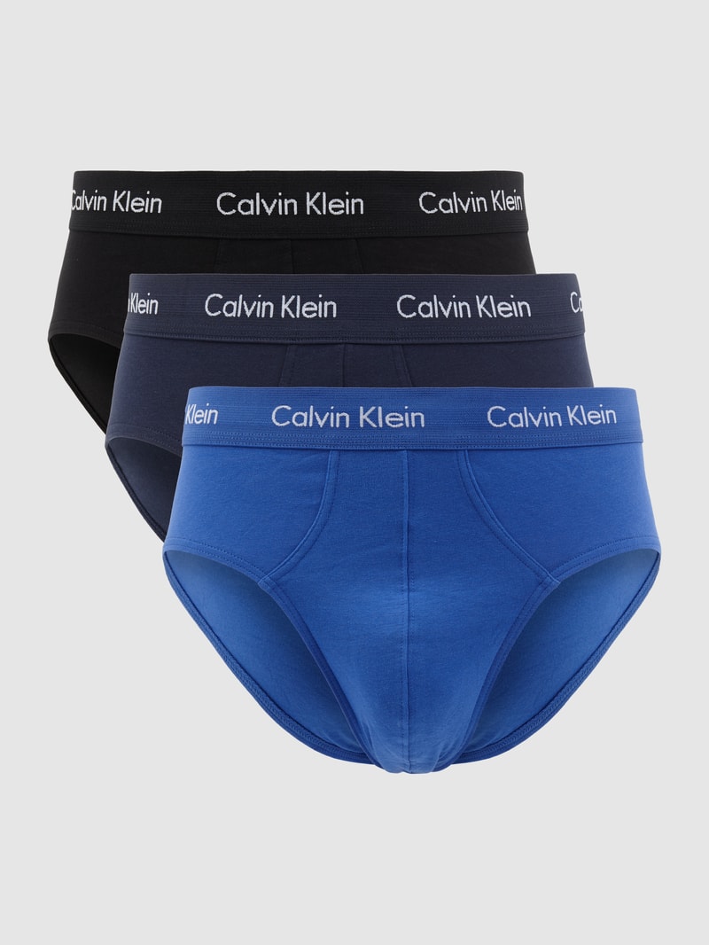 Slips aus Baumwoll-Mix im 3er-Pack in blau