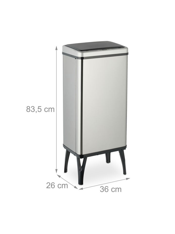 relaxdays Mülleimer mit Sensor in Silber - 50 Liter günstig kaufen onesize
