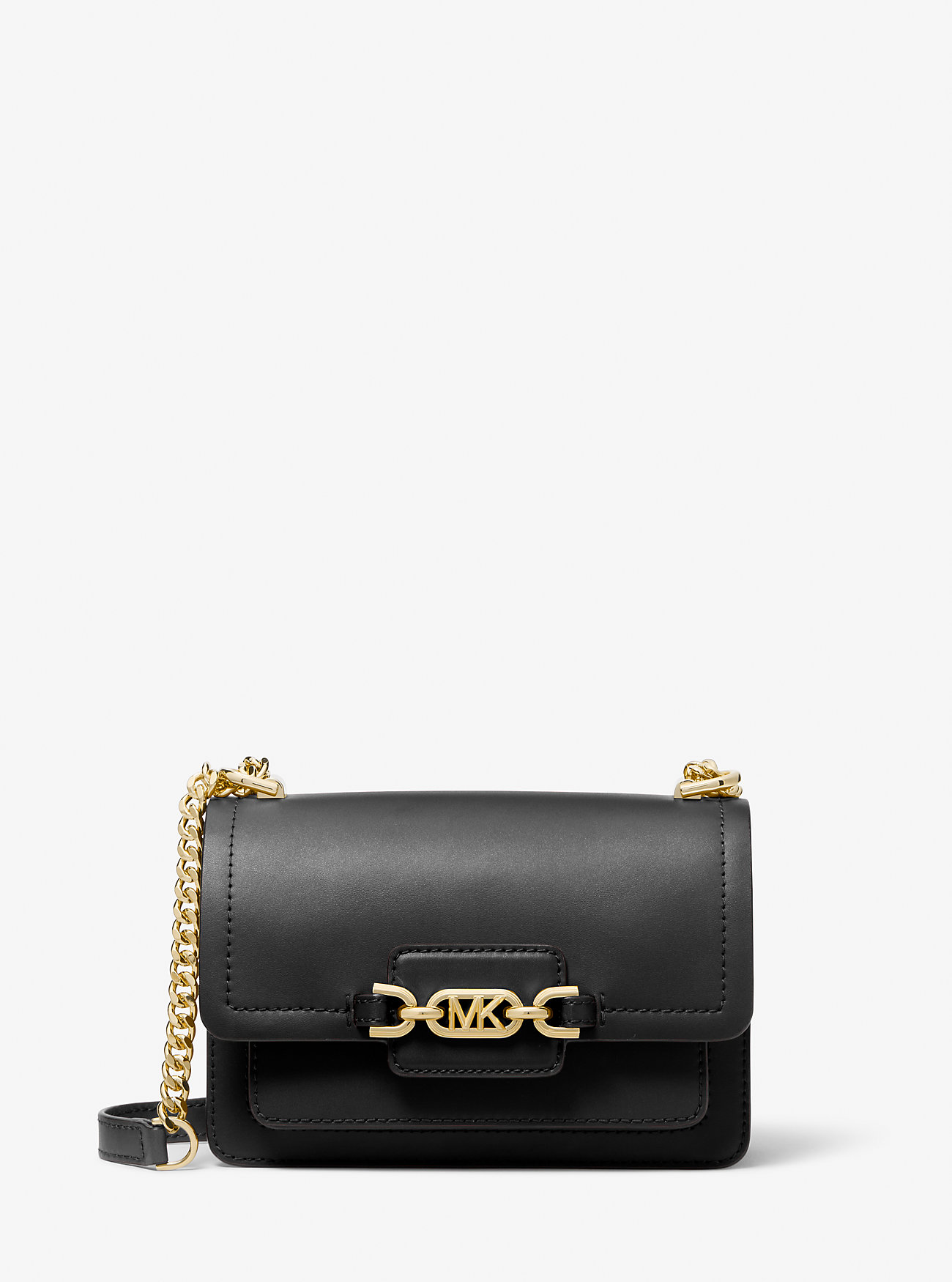 Heather Extra-Small Leather Crossbody Bag - BLACK