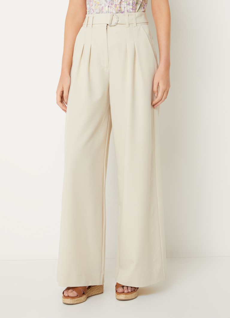 French Connection Everly Suiting high waist wide leg pants with belt