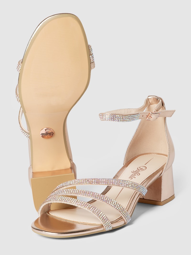 Sandaletten mit Paillettenbesatz Modell 'LILLY' in rose gold