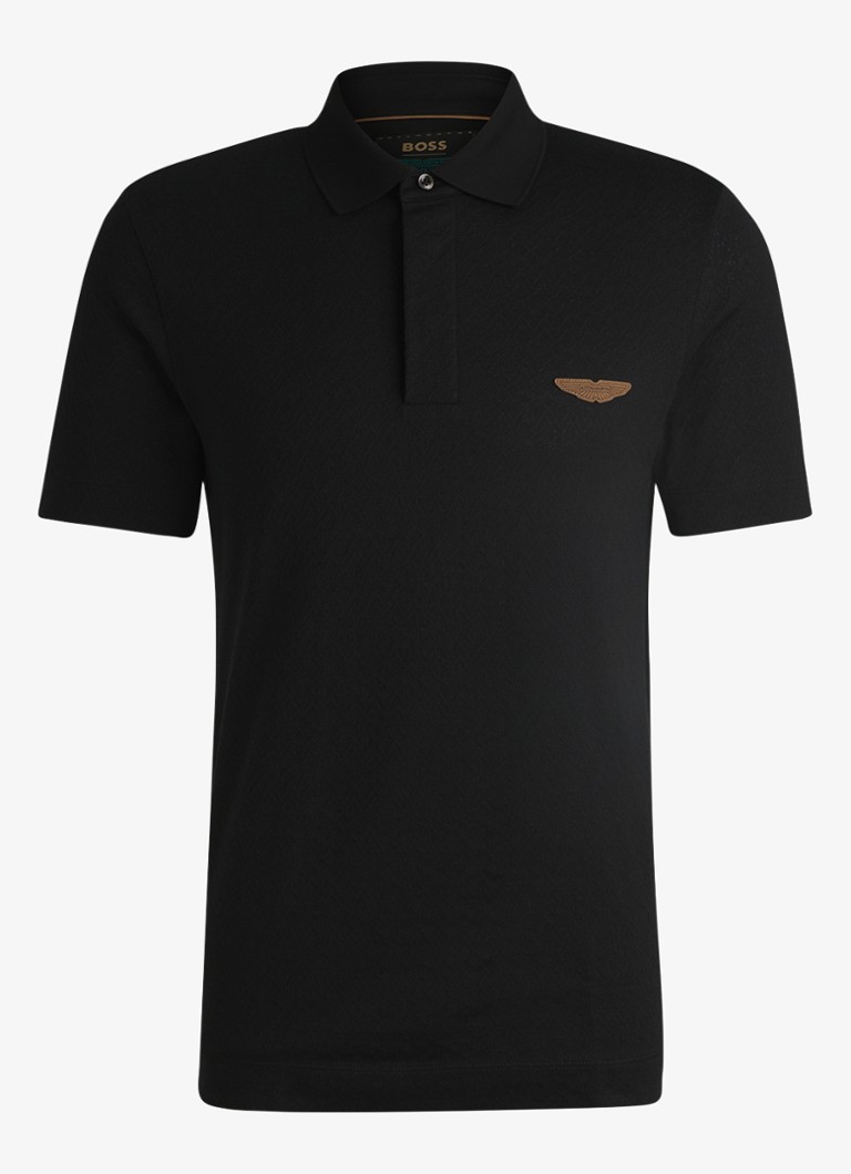 HUGO BOSS BOSS x ASTON MARTIN regular fit polo in silk blend with jacquard design