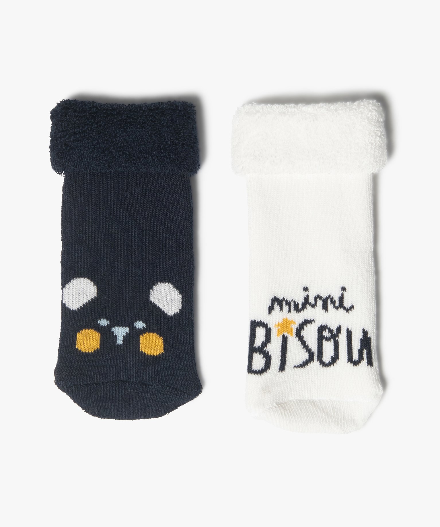 Chaussettes bébé en maille bouclette (lot de 2) marine | GEMO