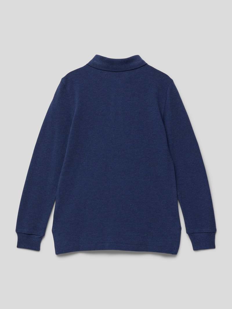 Longsleeve mit Polokragen in marineblau