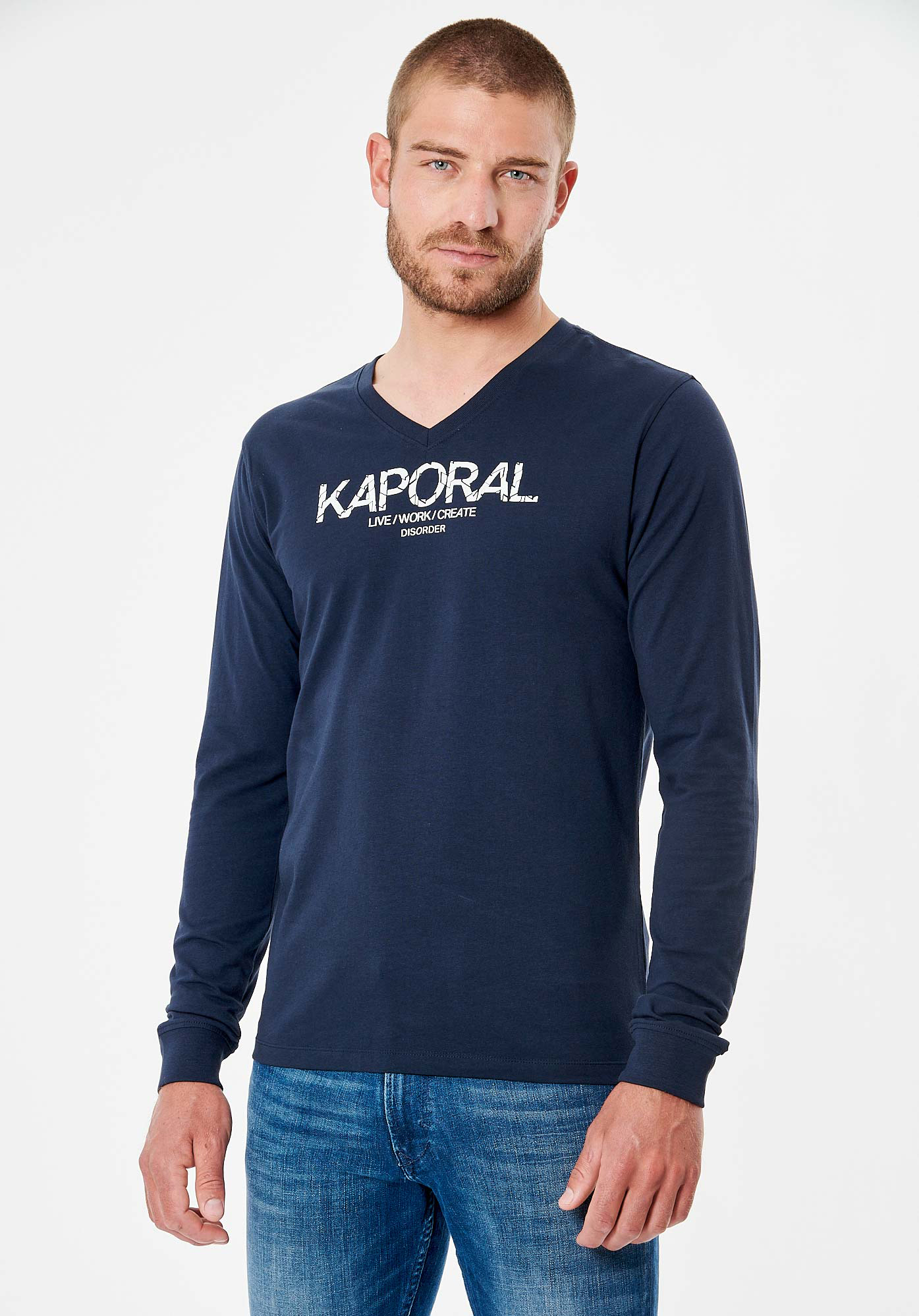 TARK   T-shirt bleu marine homme
