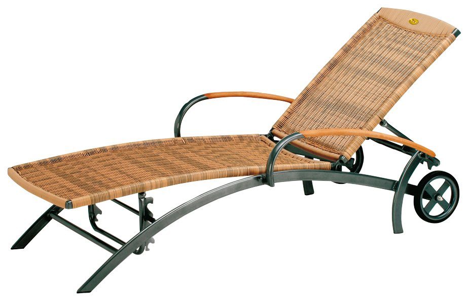 Best Gartenliege Romantica, Alu/Kunstfaser/Teak