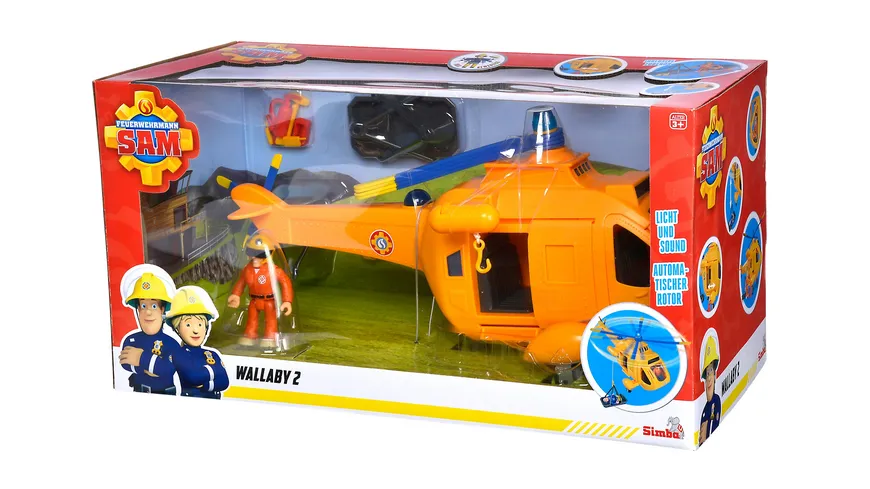 Simba 109252576 - Feuerwehrmann Sam - Hubschrauber Wallaby 2