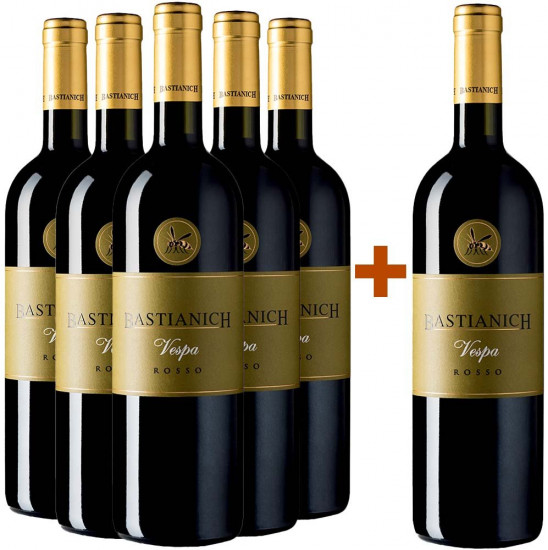 5+1 Paket I Cru Vespa Rosso Cuvée trocken - Bastianich