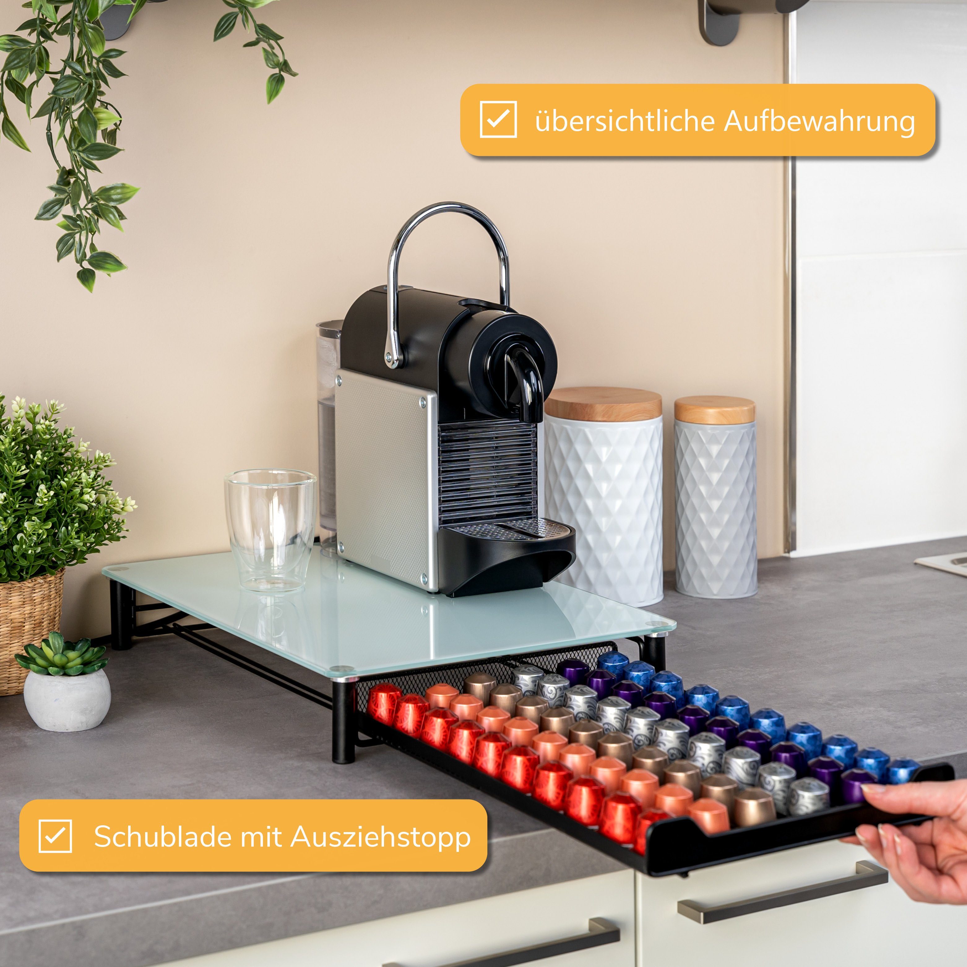 bremermann Kapselspender bremermann Kaffeekapsel-Box für 60x Nespresso, Schubladenbox, Metall