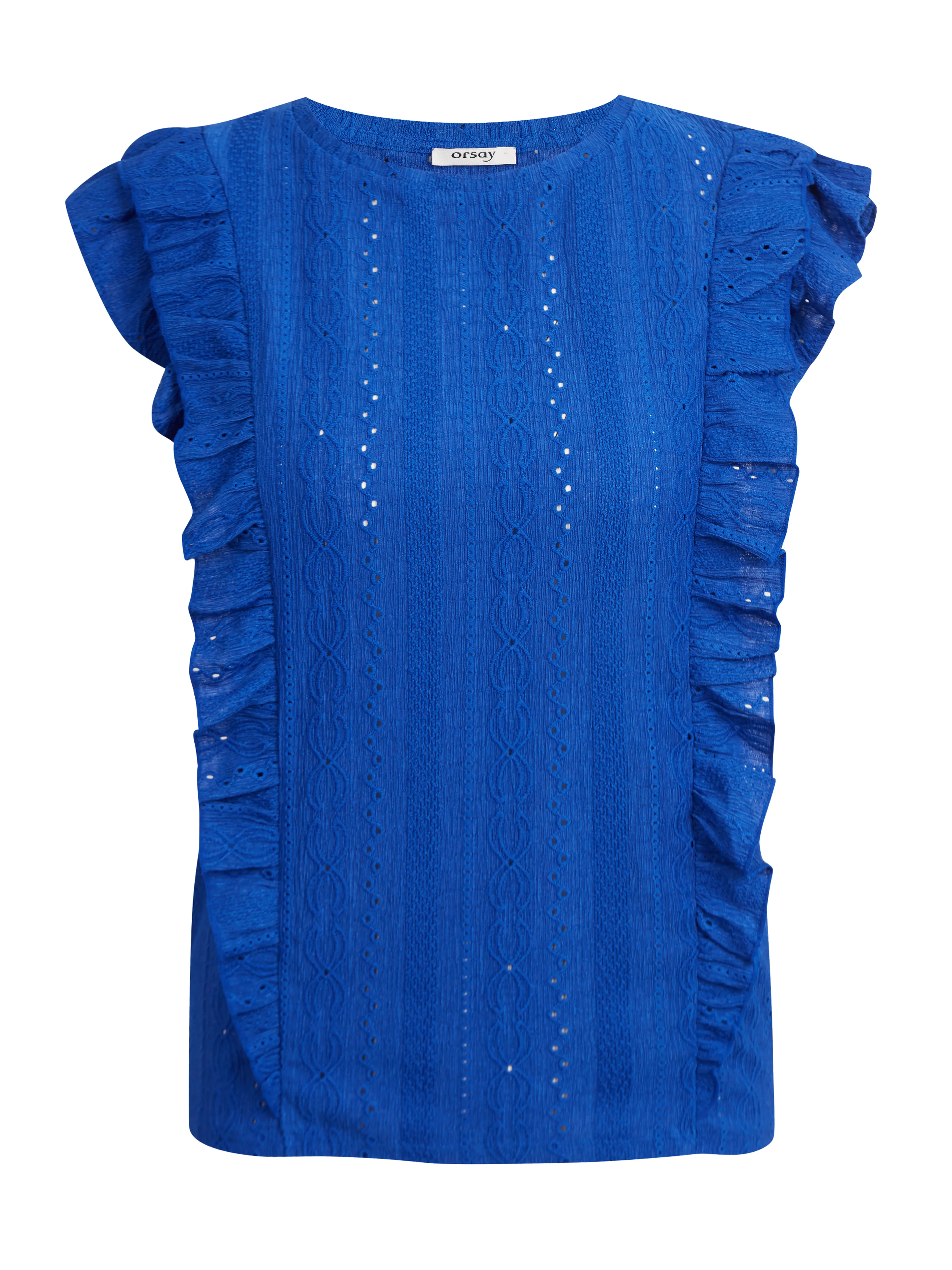 Blaues Damenshirt mit Rüsche ORSAY