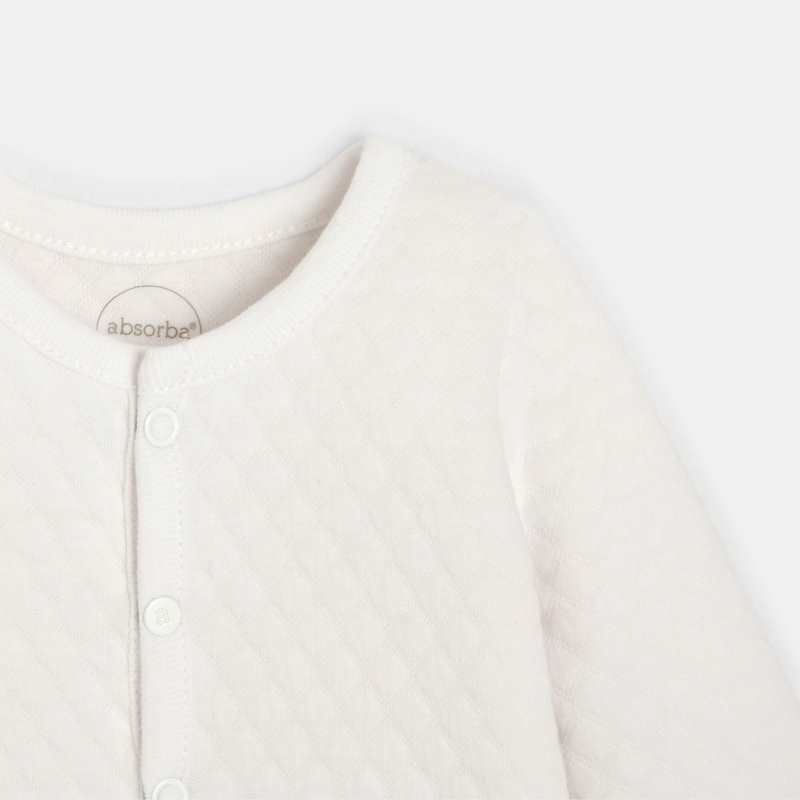 Cardigan matelassé bébé en coton bio blanc Absorba