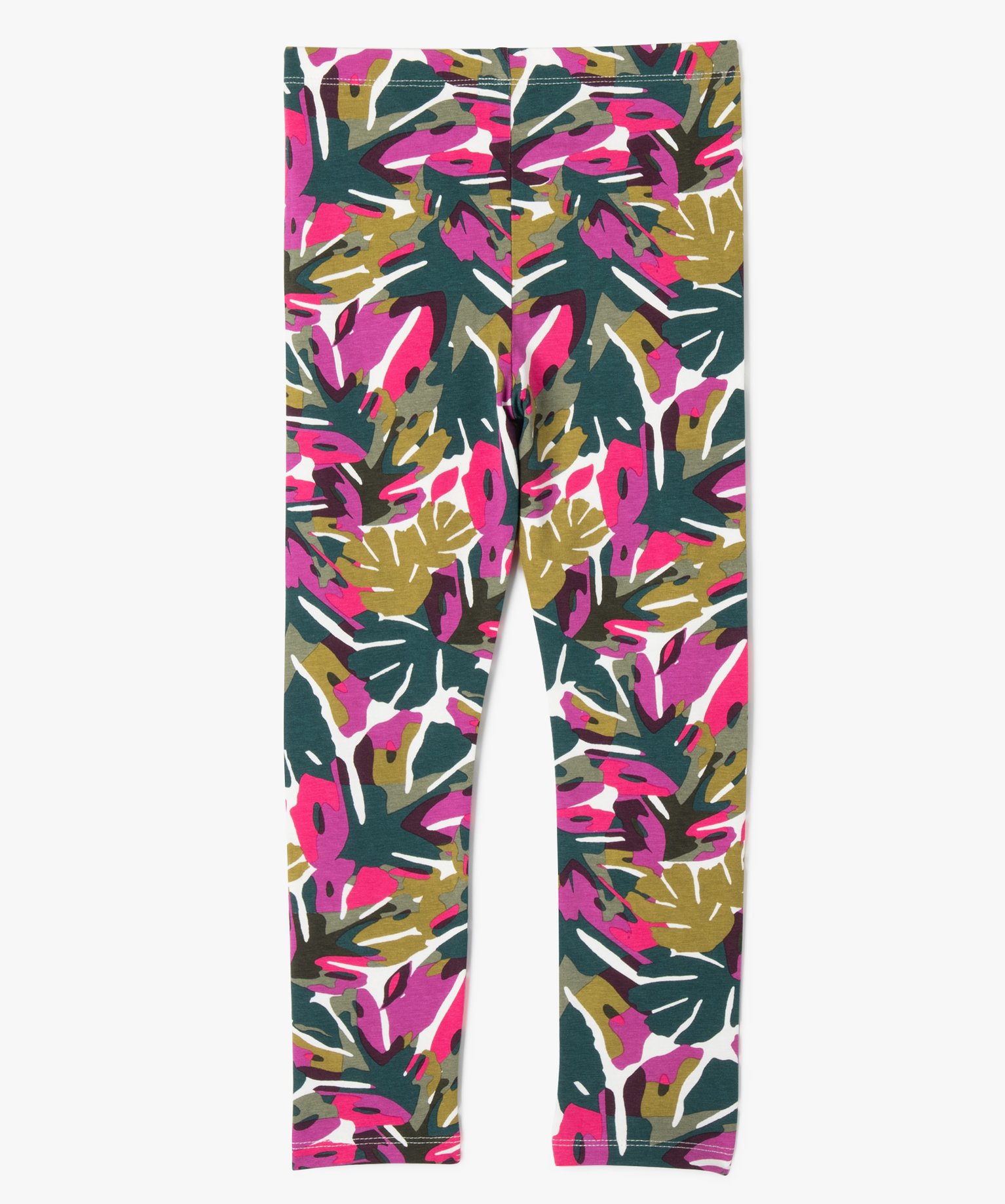 Leggings imprimé en coton extensible fille multicolore | GEMO