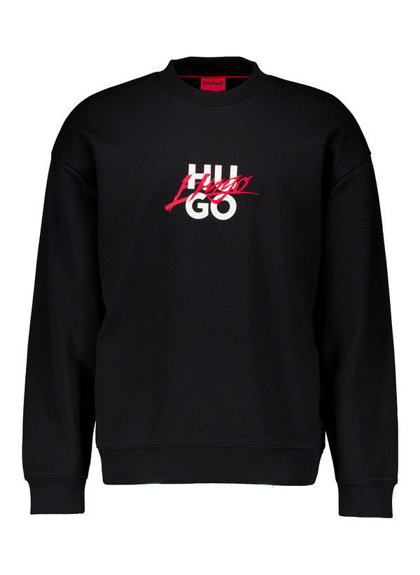 HUGO, Sweatshirt Dlogonty, Baumwolle, schwarz