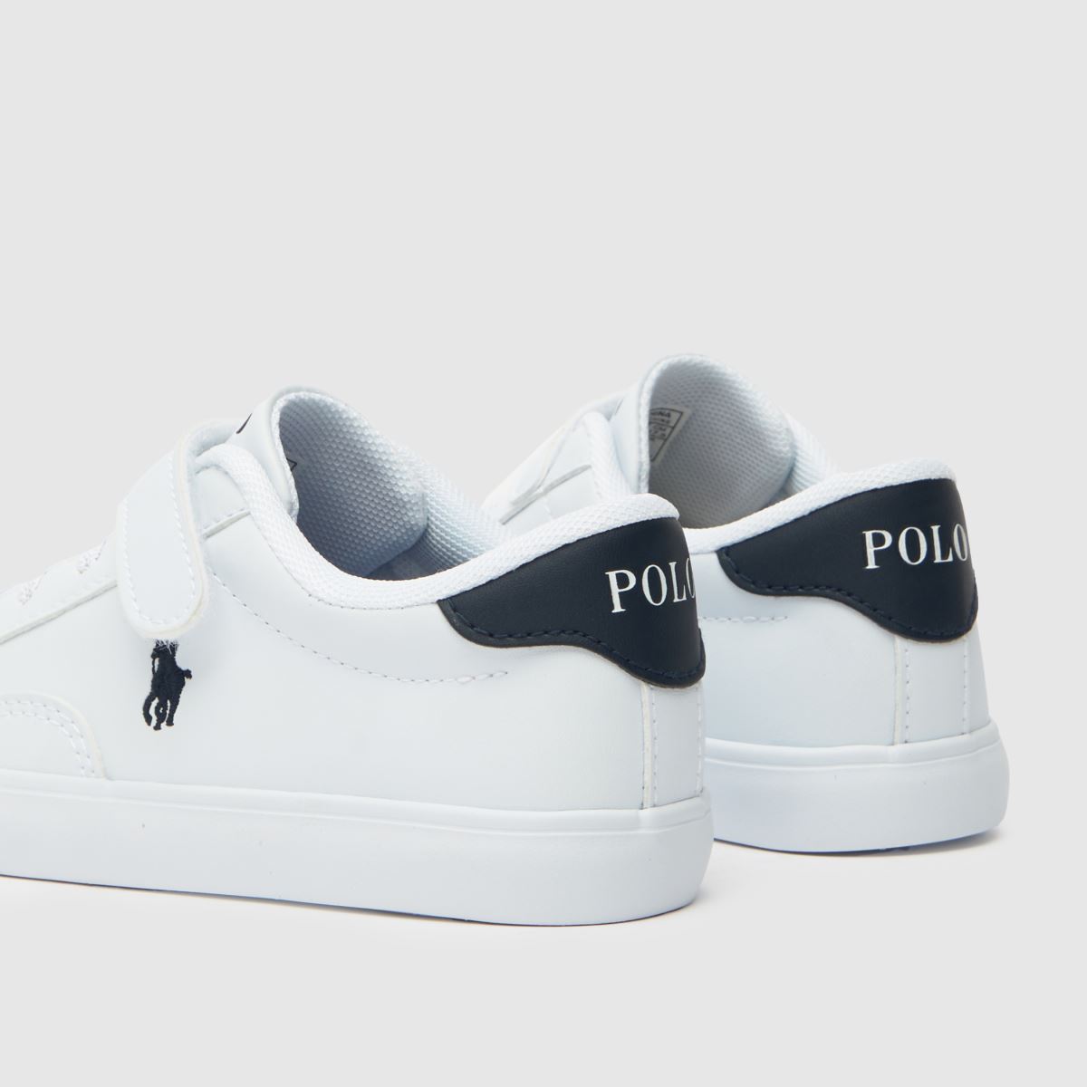 Polo Ralph Lauren vita & marinblå Theron v pojkar småbarnssneakers