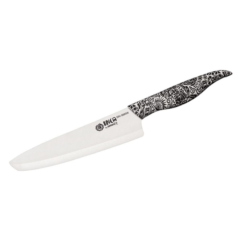 Samura Inca mit weißer Keramikklinge, Kochmesser 18,7 cm.
