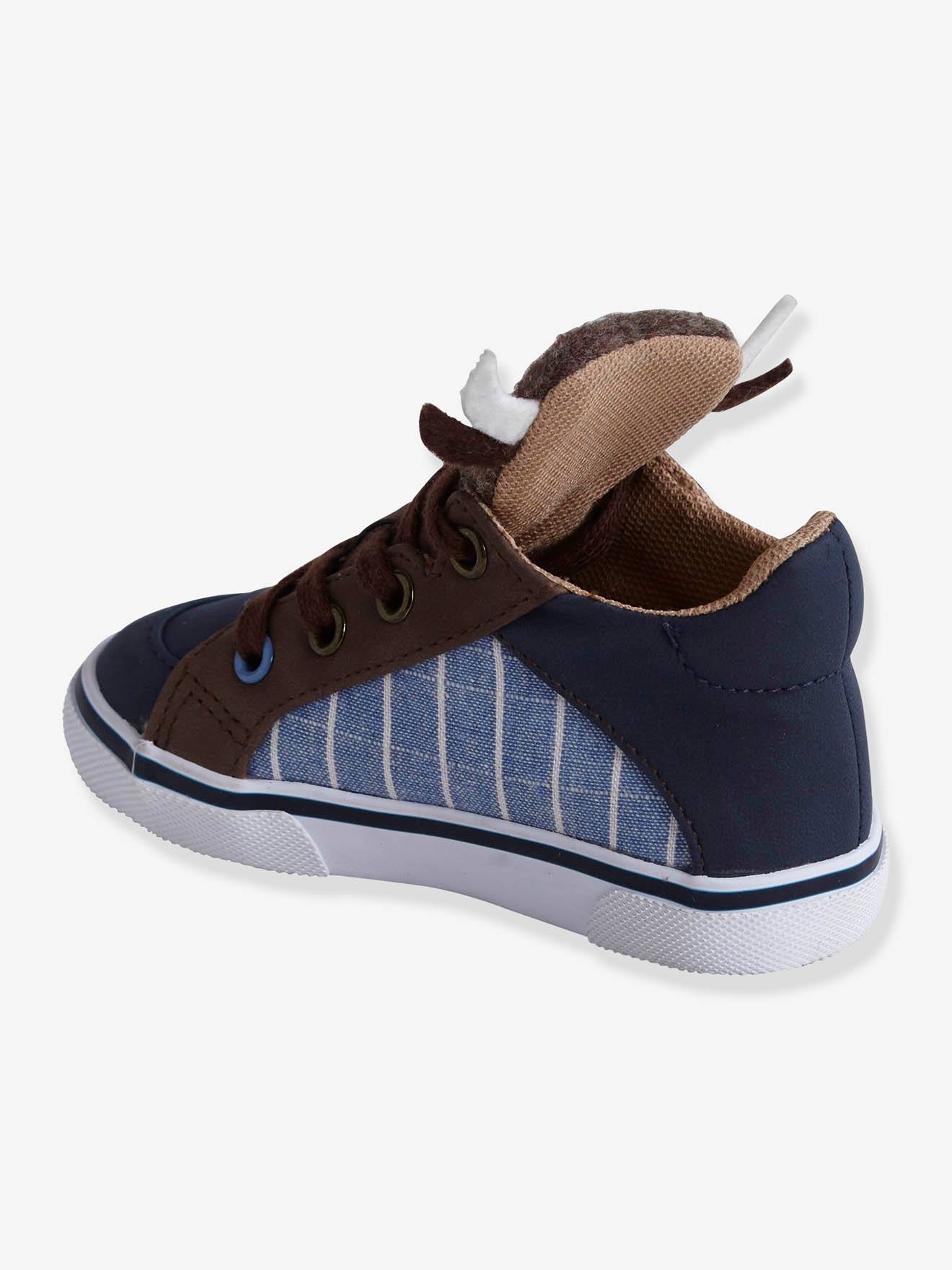 Vertbaudet Jungen Baby Sneakers mit mittelhohem Schaft - blau