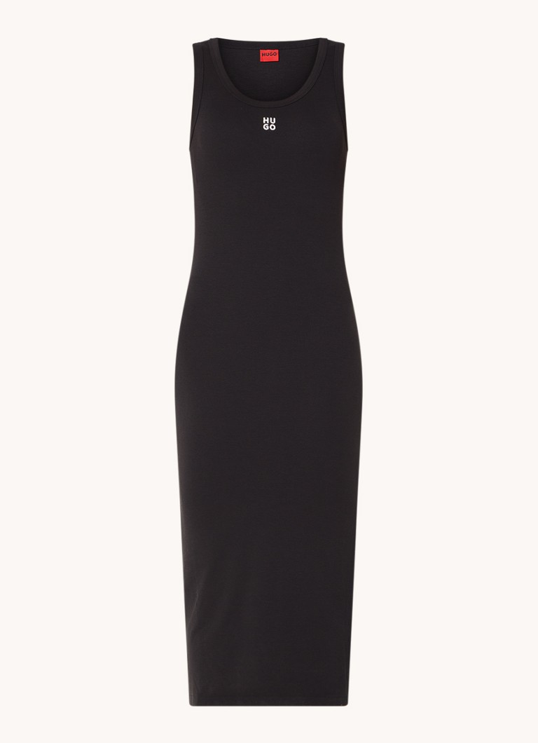 Rochie lungă Nalimera de la HUGO BOSS cu logo și crăpătură