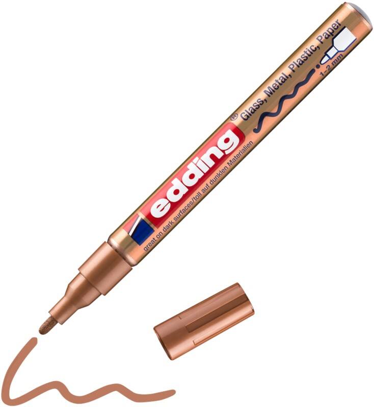 edding 751 Permanent Lackmarker Kupfer Fein Rundspitze 1 - 2 mm