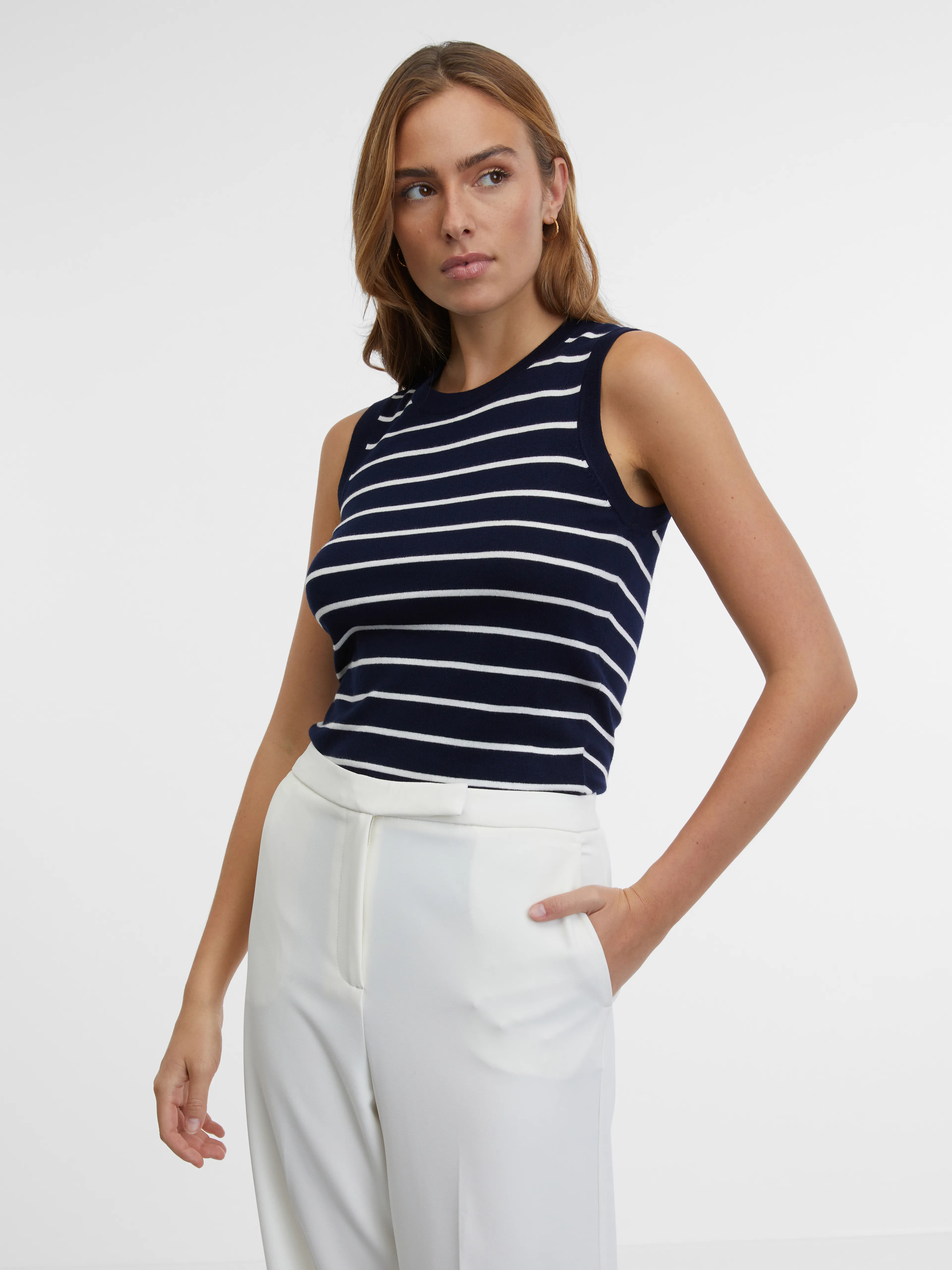 Dunkelblau gestreiftes Damen-Top ORSAY