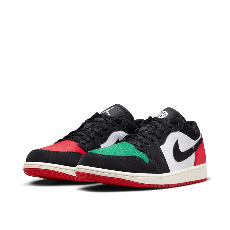 JORDAN Wmns Air Jordan 1 Low Q54 WHITE/BLACK-SCENERY GREEN-UNIVERSITY RED