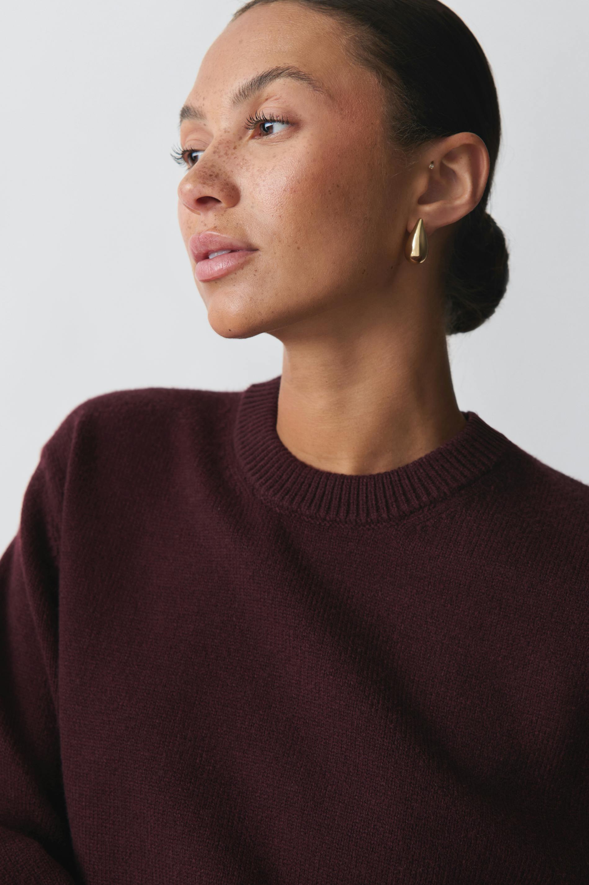 Knitted crew neck sweater