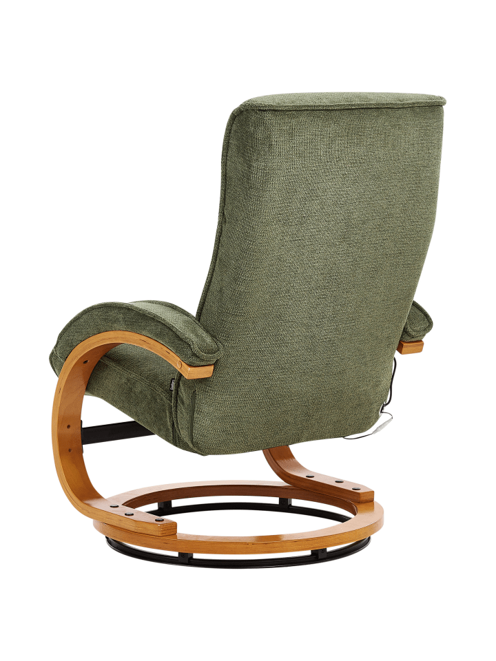 Beliani Massagestuhl HERO in Grün/Heller Holzfarbton - (W) 51 x (H) 102 x (L) 80 cm günstig kaufen onesize