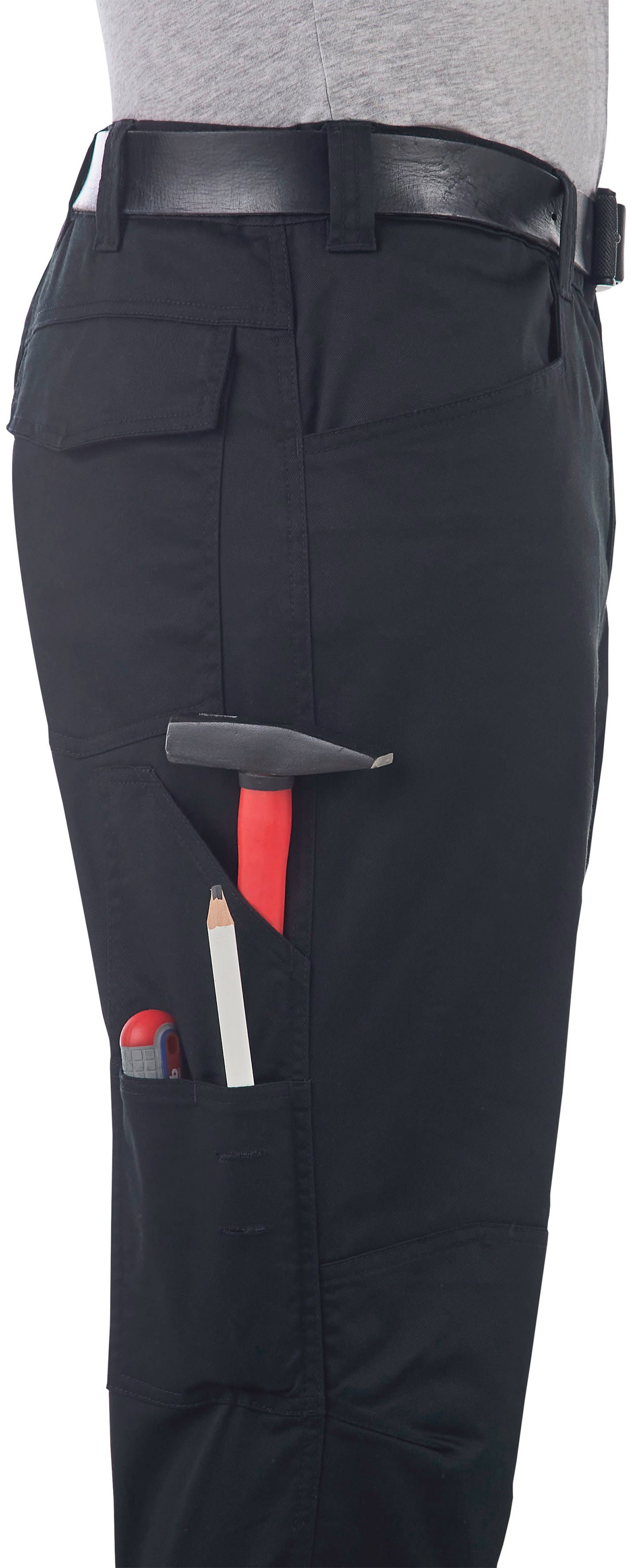 Northern Country Arbeitshose light flex (einfache Verlängerung der Hose um 3cm, 7 Taschen + Kniebesatz) bequem durch Materialmix: weich, leicht und flexibel, ergonomisch