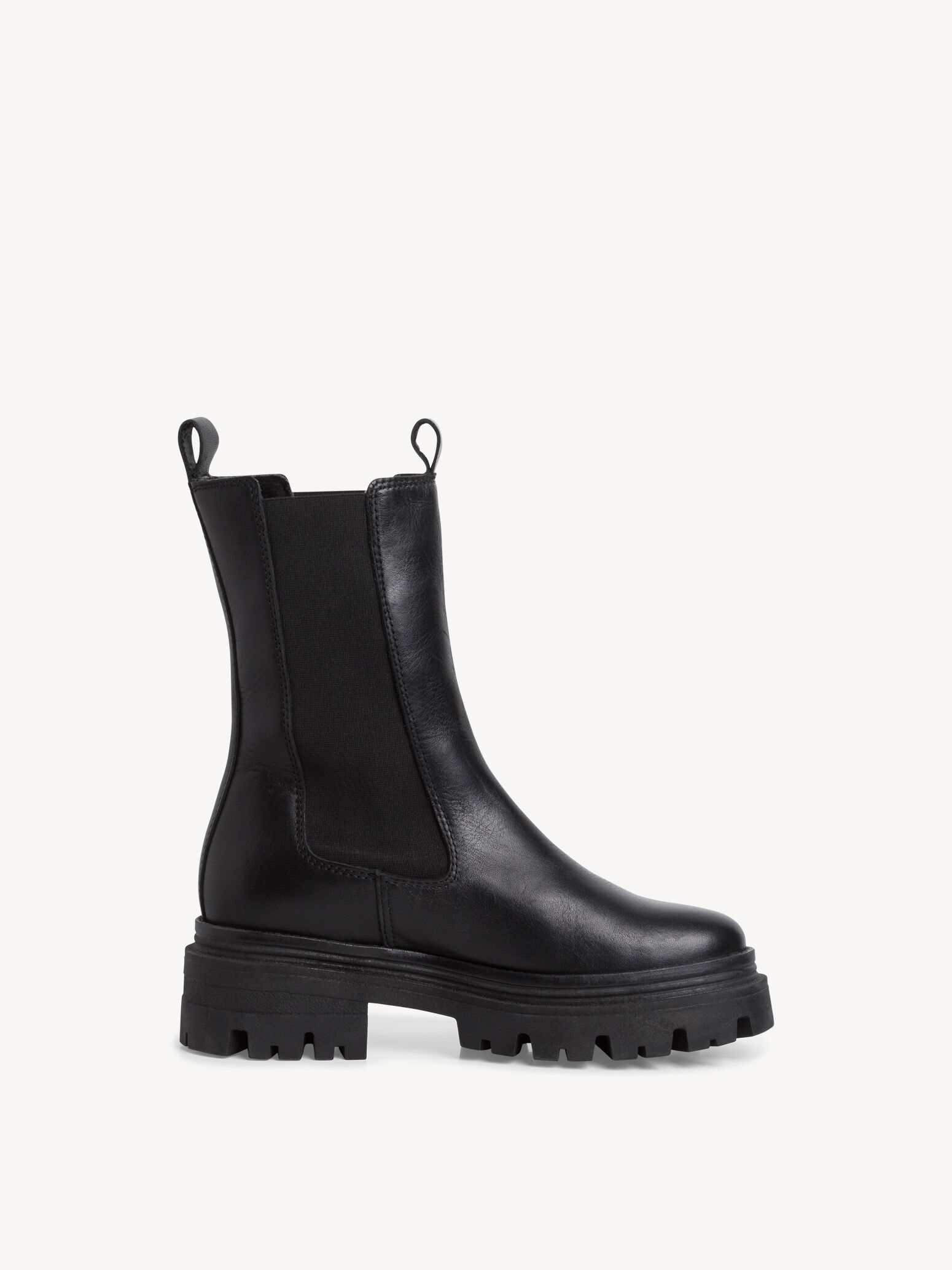 Bottine Chelsea en cuir - noir