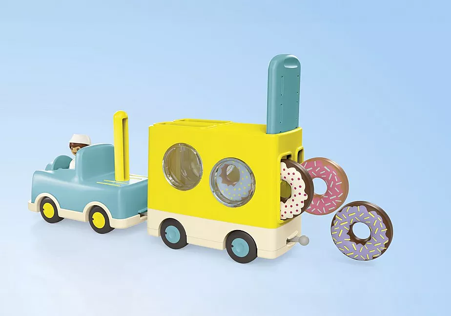 JUNIOR: Verr&uuml;ckter Donut Truck mit Stapel- und Sortierfunktion
