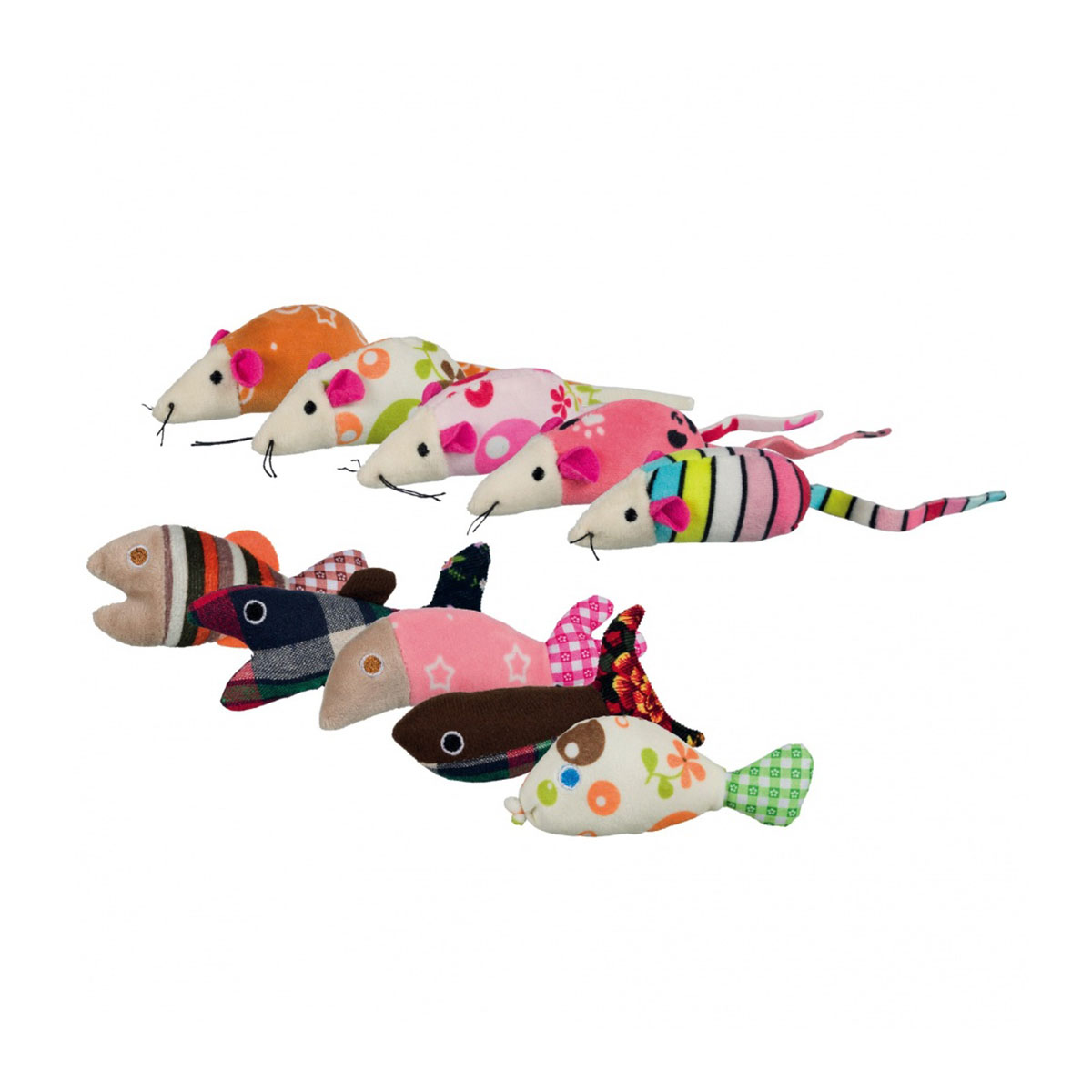 Trixie Mäuse und Fische Plüsch/Stoff 9-12 cm kaufen