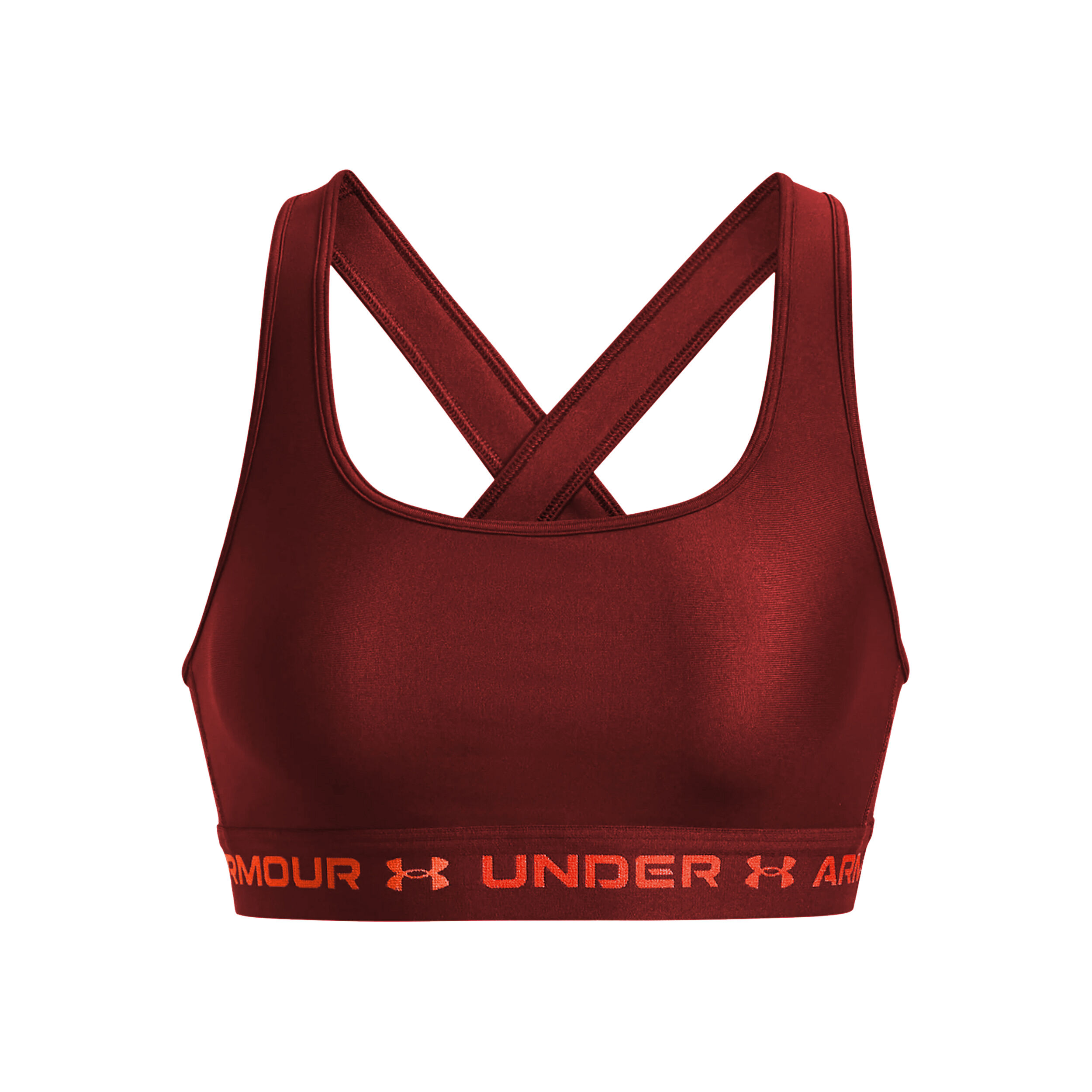 Crossback Mid Sport-BH Damen - Dunkelrot, Rot
