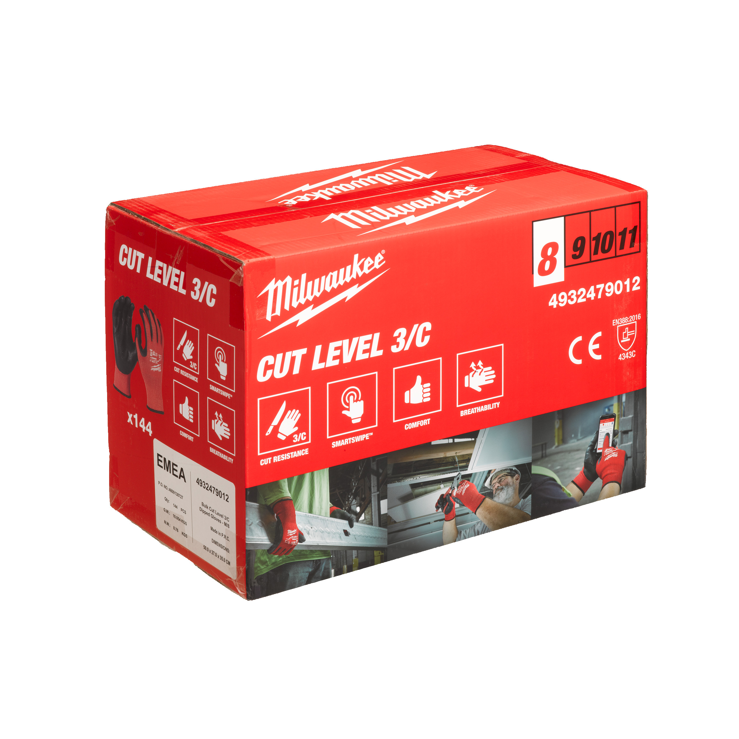 Milwaukee Accessories 4932479012 Rękawice C-Gloves w hurtowych ilościach – 8/M, 144 pary