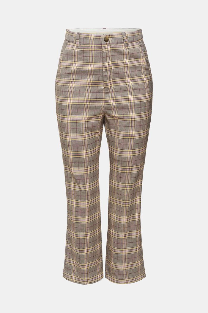 High-Rise-Hose mit ausgestelltem Cropped-Bein und Karomuster