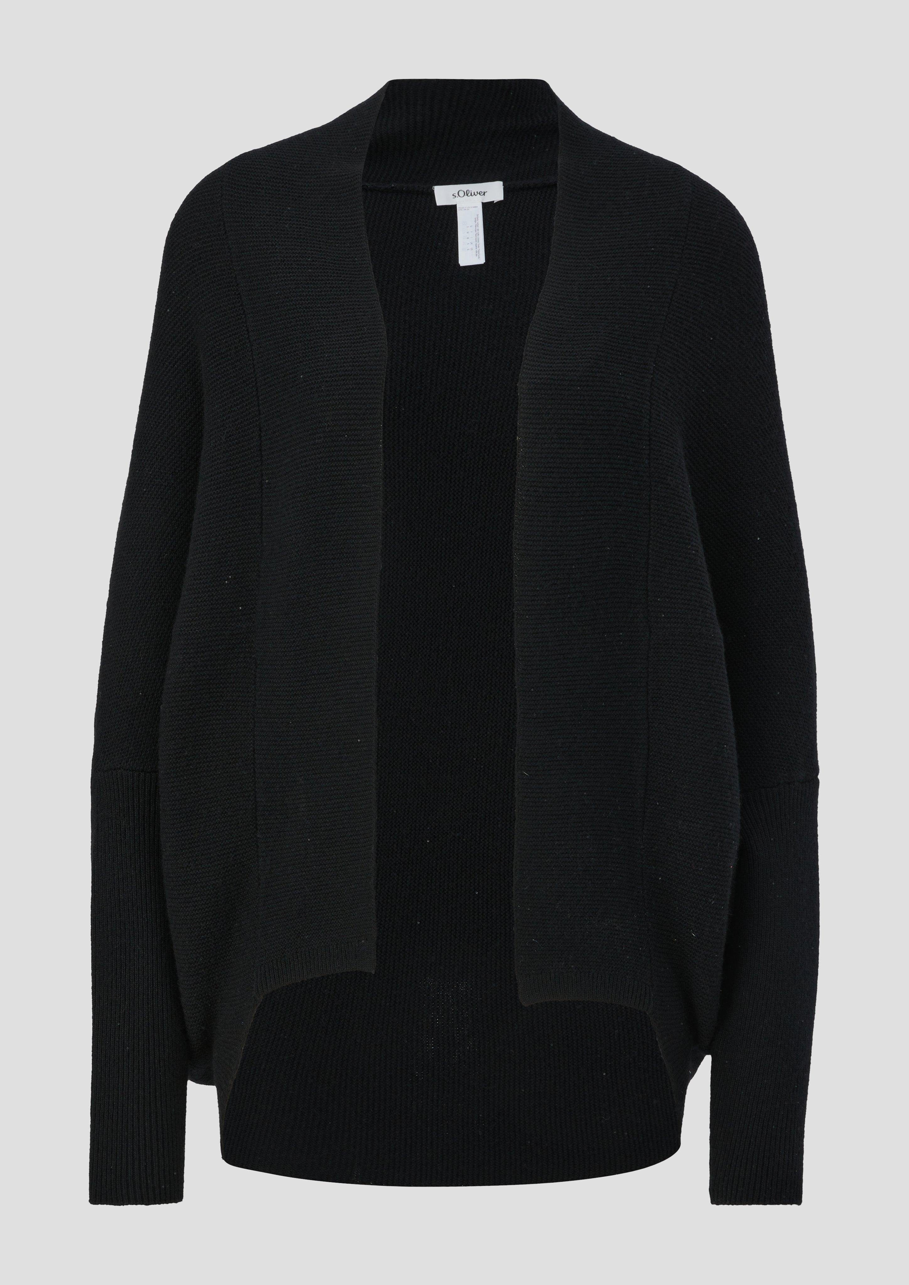 s.Oliver BLACK LABEL Strickjacke Cardigan mit Pailletten Pailletten