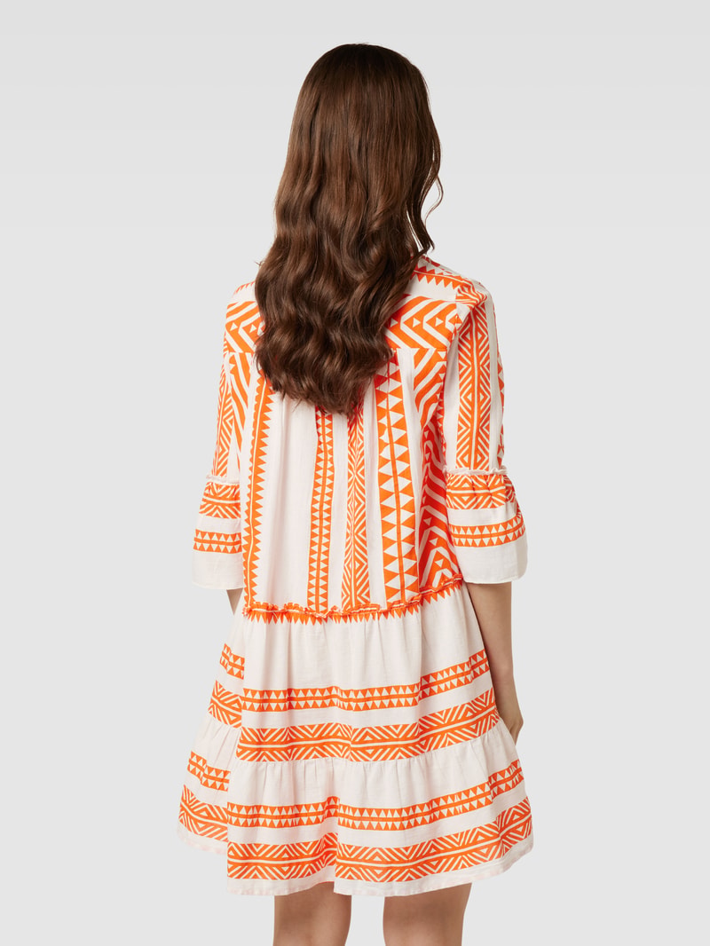 Minikleid mit Allover-Print Modell 'DICTHE' in orange
