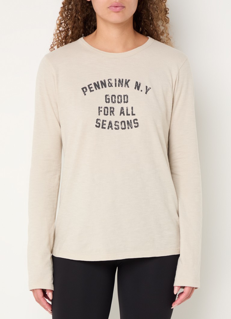 Penn & Ink  Longsleeve met logoprint