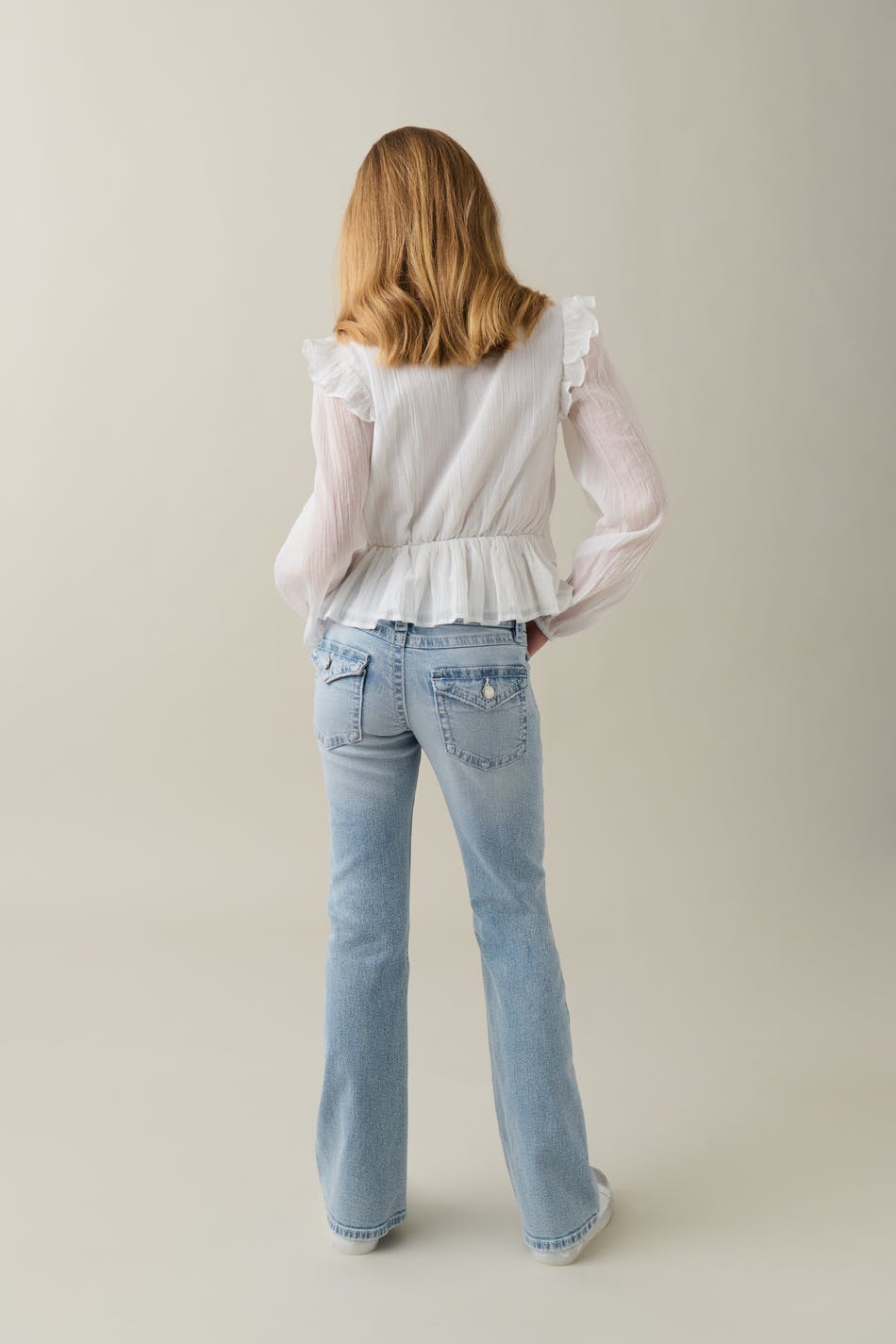Chunky low flare jeans