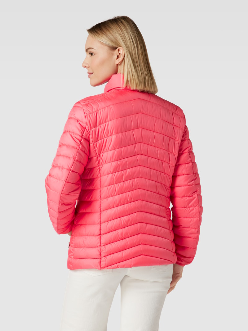 Steppjacke mit Stehkragen in pink