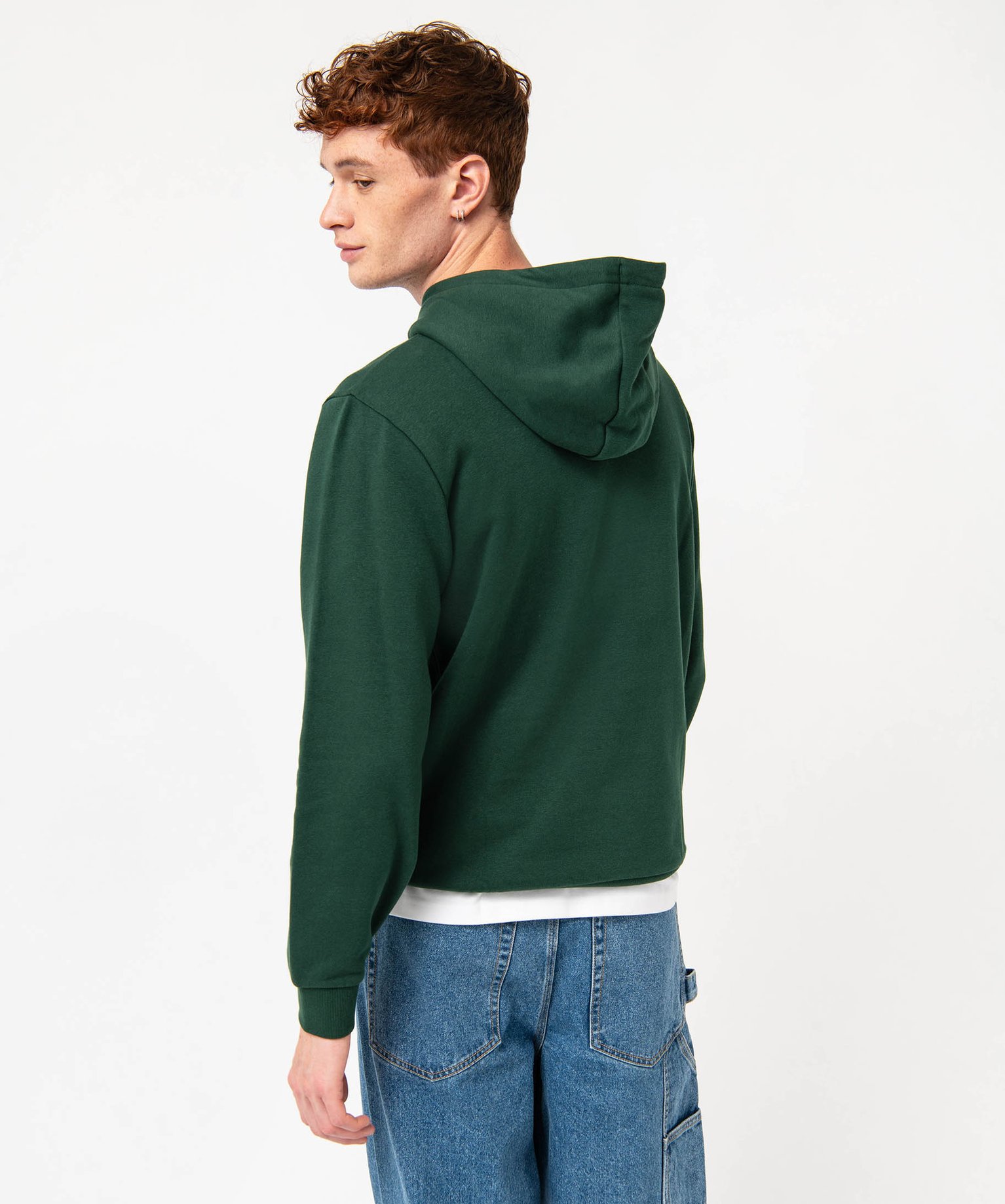 Sweat homme à capuche intérieur molletonné vert | GEMO