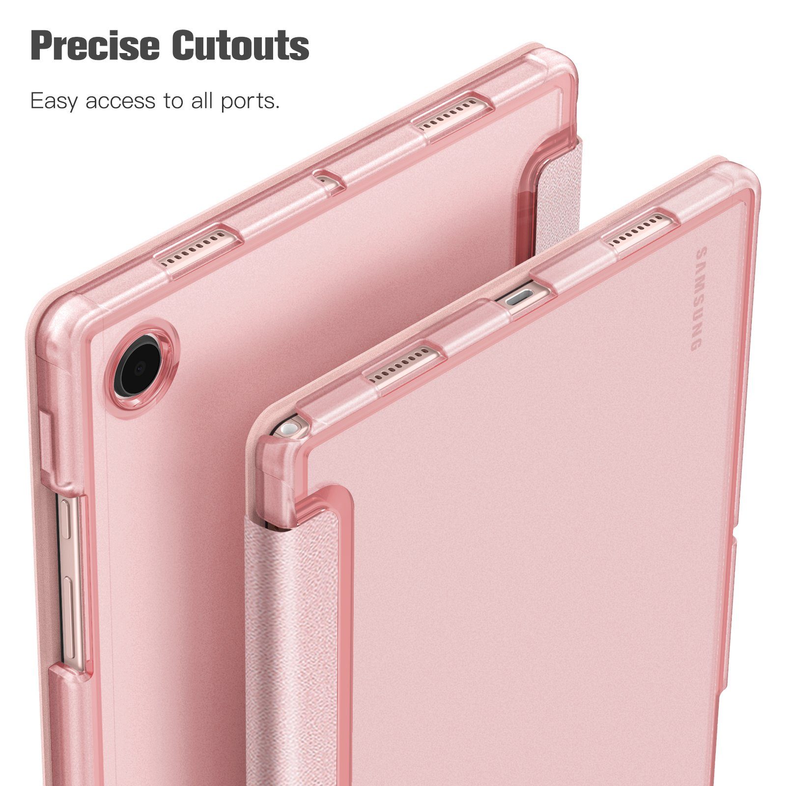 Fintie Tablet-Hülle Hülle für Samsung Galaxy Tab A8 10.5 Zoll 2021 SM-X200/X205/X207 10.5 Zoll, Ultradünn Hülle mit Transparenter Rückseite Cover und Auto Schlaf/Wach