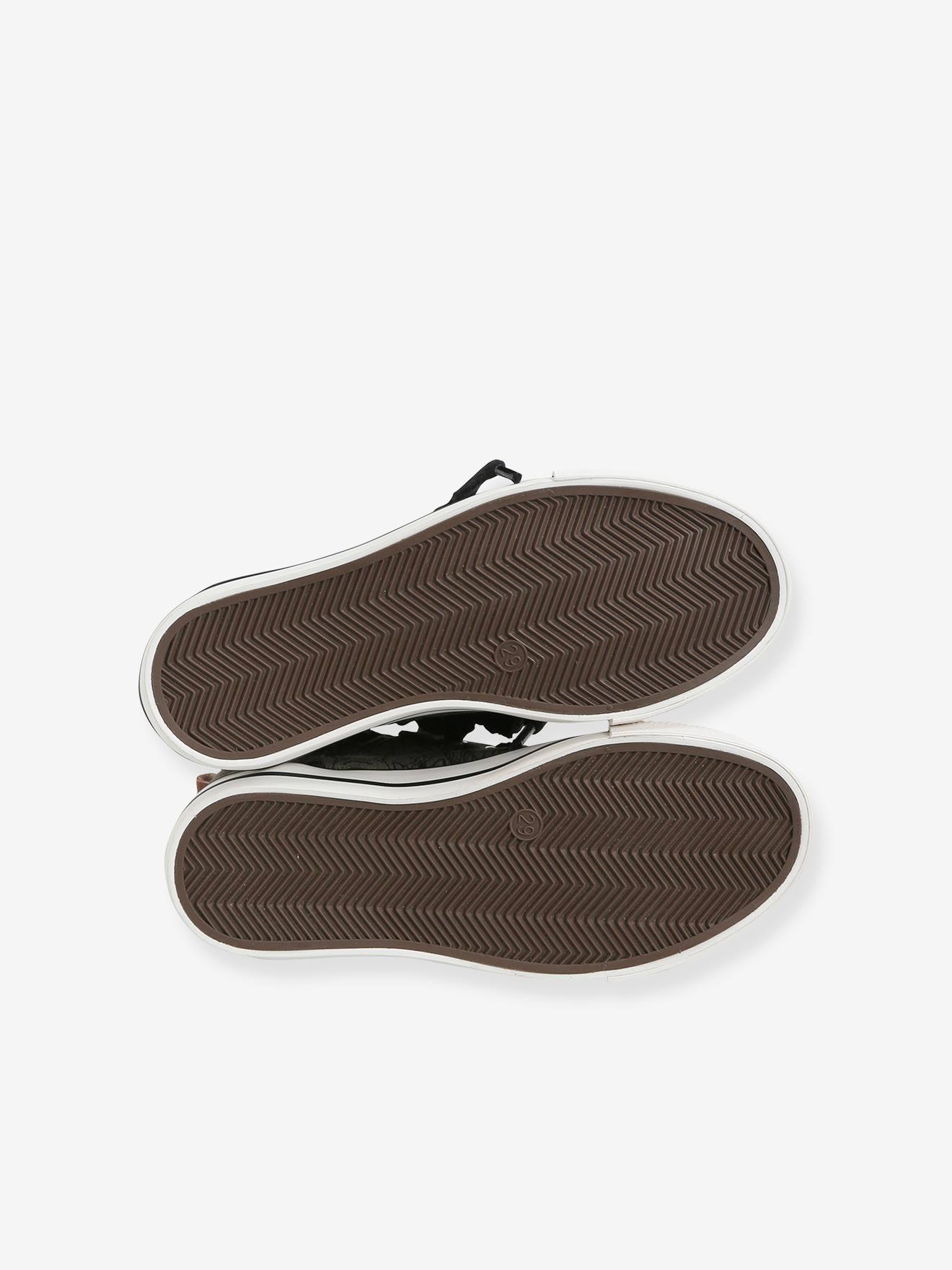 Vertbaudet Jungen Stoff-Sneakers mit Gummizug - khaki bedruckt