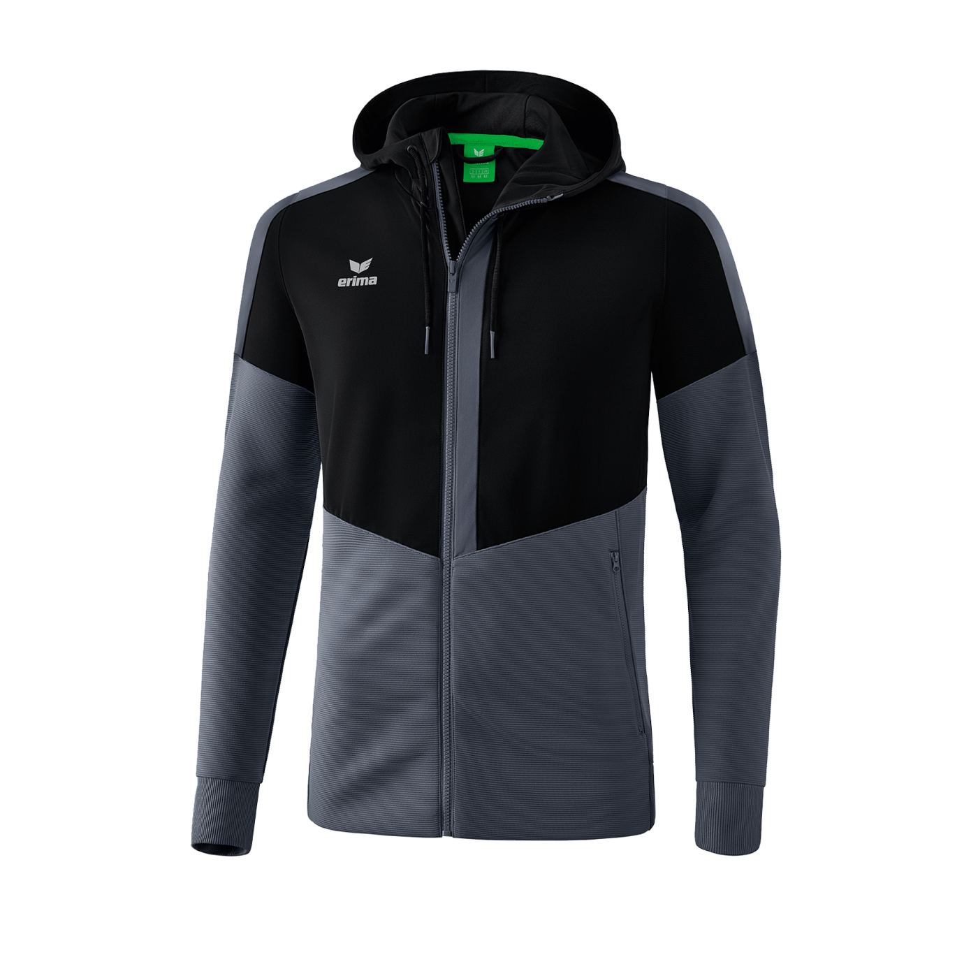 Erima Squad Kapuzen-Trainingsjacke Schwarz Grau