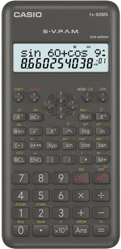 Casio Wissenschaftlicher Taschenrechner FX-82MS-2 Schwarz