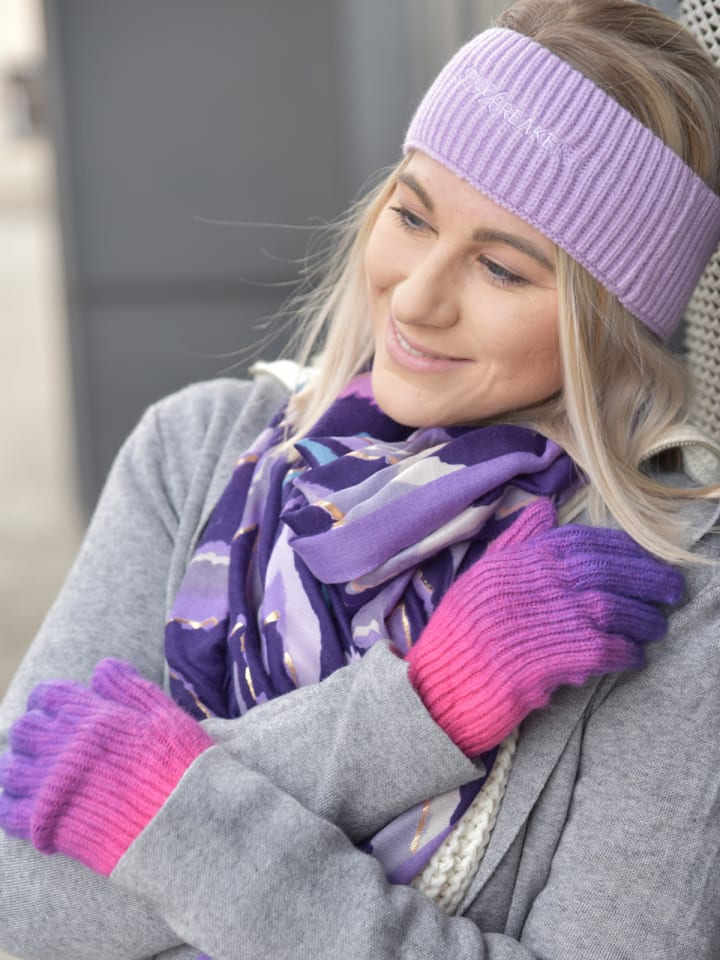 styleBREAKER Strick Stirnband mit Logo in Flieder günstig kaufen onesize