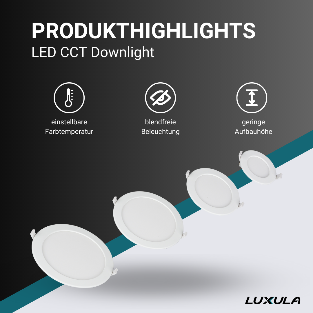 LUXULA LED CCT Downlight, 24W, ø240mm