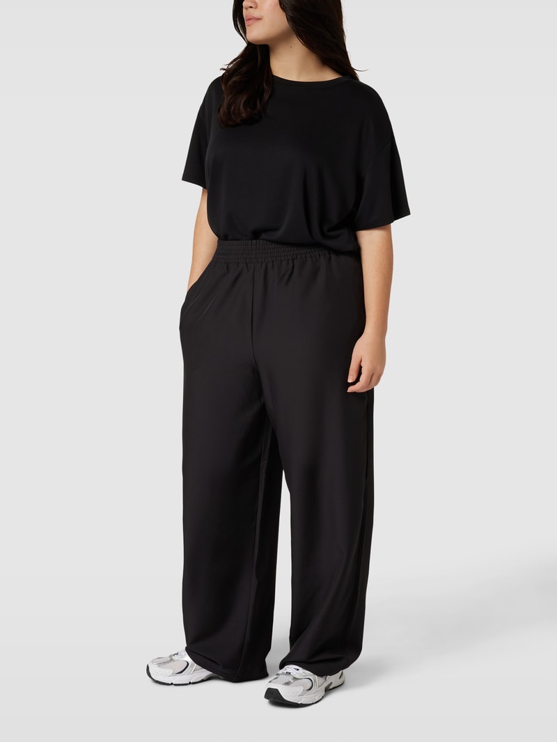 PLUS SIZE Sweatpants mit elastischem Bund Modell 'CARTHEA' in schwarz