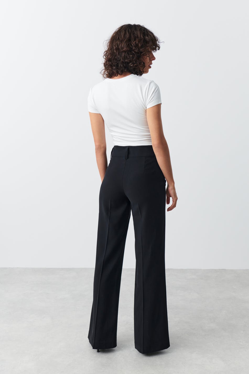Straight viscose trousers