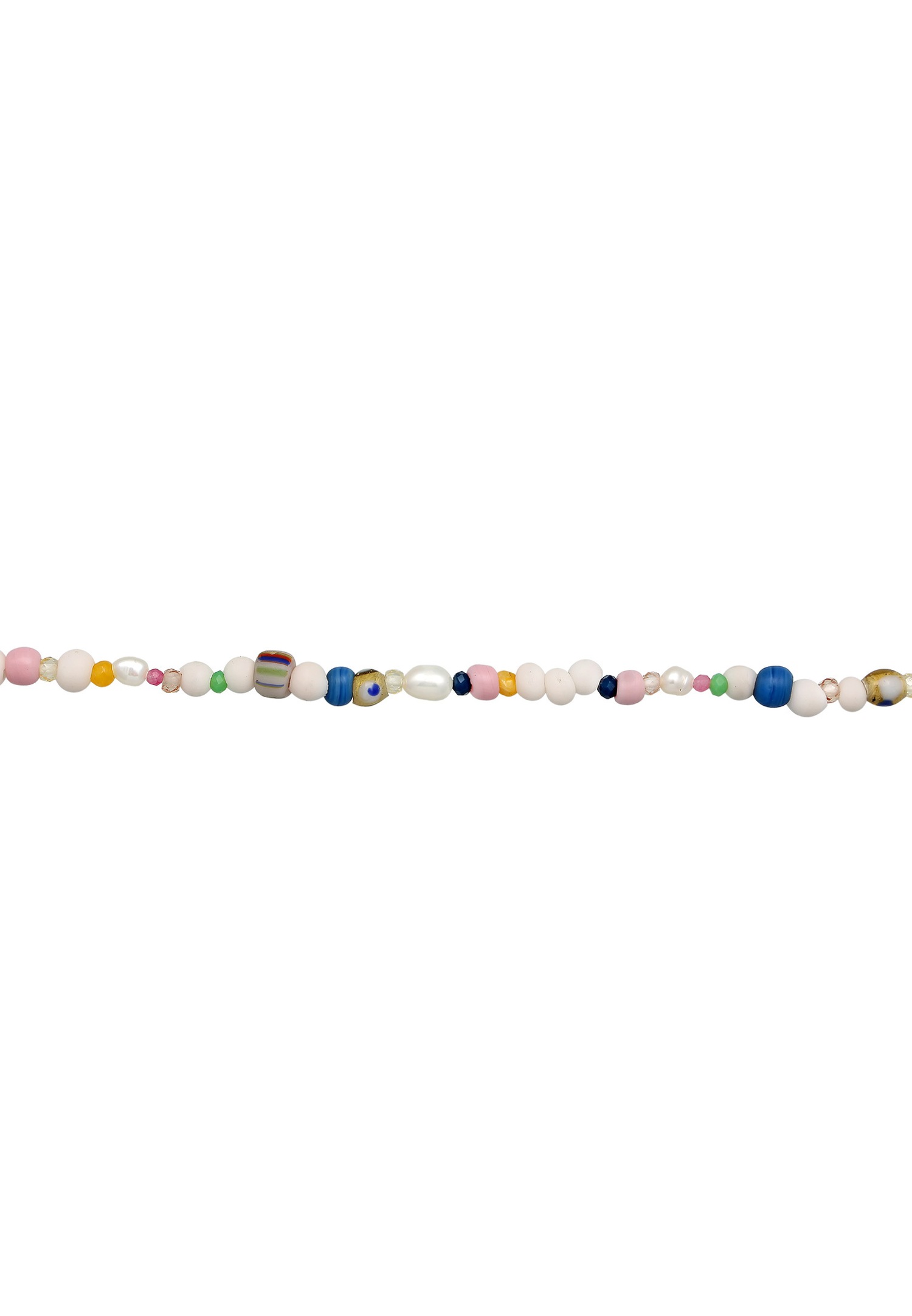Elli PREMIUM Elli PREMIUM Colier tip choker pentru femei, vară, cu mărgele multicolore din argint 925 placat cu aur